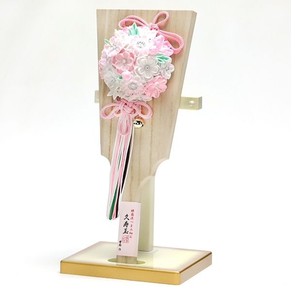 正月飾り 羽子板「10号久寿玉無垢ピンク桜NT」